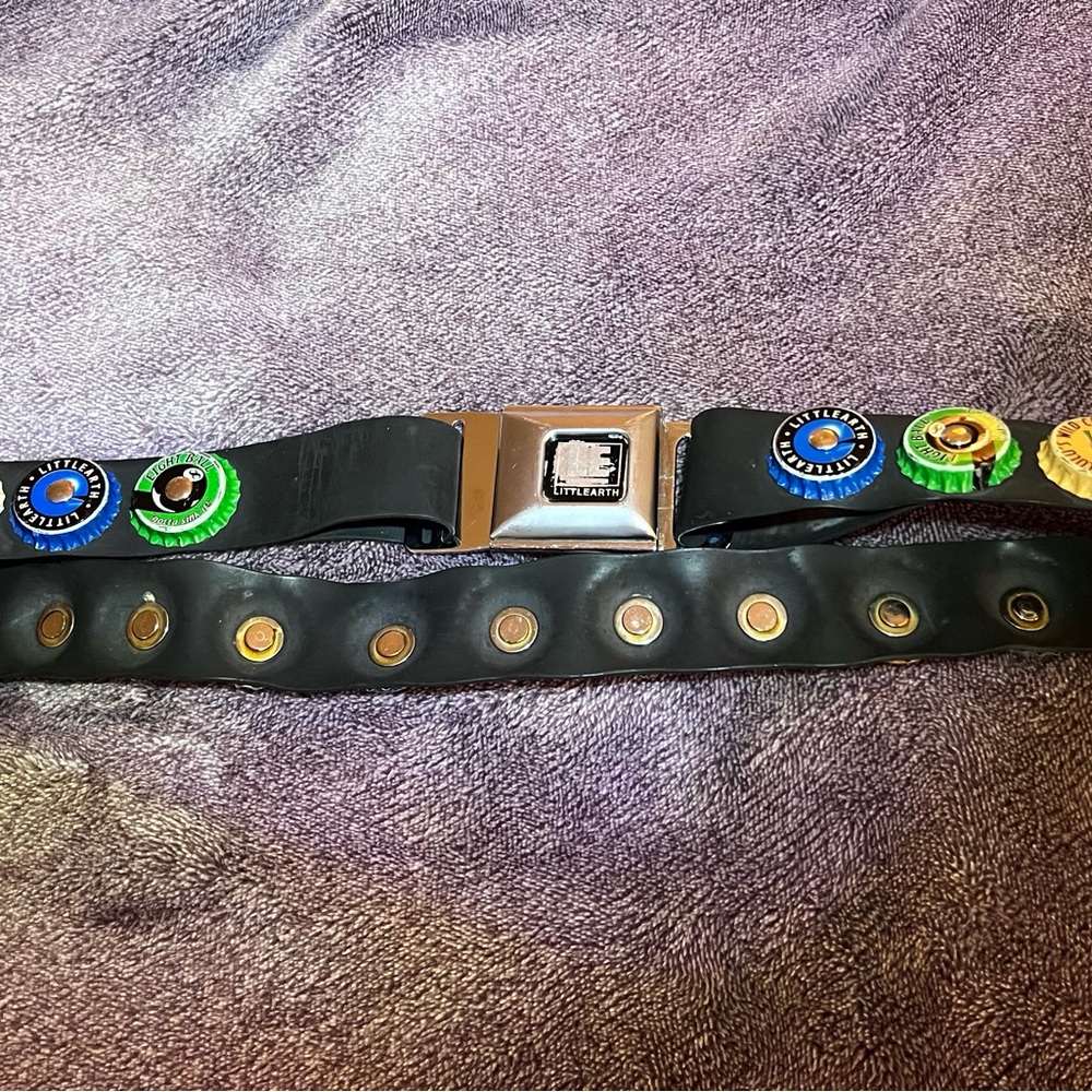 Little Earth Black Belt with Colorful Soda Cap Accents
